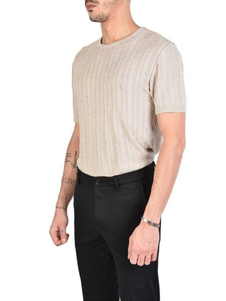 XAGON MAN T-shirt knitted yarn J01204 Beige XAGON MAN - 3