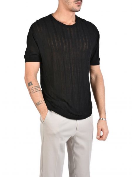 XAGON MAN T-shirt πλεκτό νημάτινο J01204 Μαύρο XAGON MAN - 4