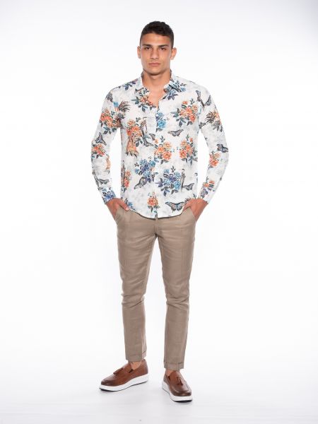OVER-D Shirt OM834CM Printed - White - Floral OVER-D - 5
