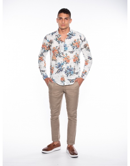 OVER-D Shirt OM834CM Printed - White - Floral OVER-D - 5