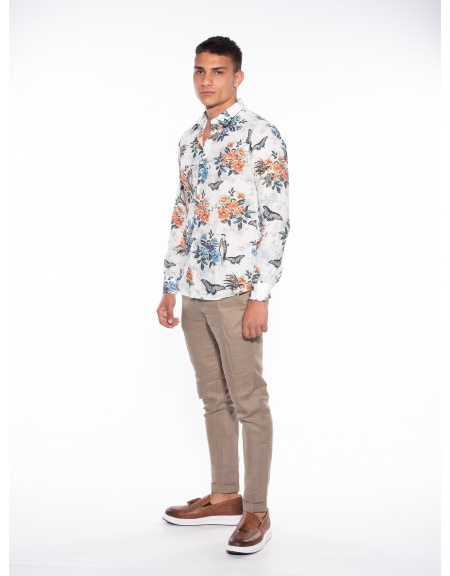 OVER-D Shirt OM834CM Printed - White - Floral OVER-D - 7