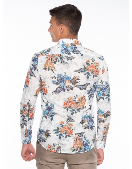 OVER-D Πουκάμισο OM834CM Εμπριμέ - Λευκό - Floral OVER-D - 2