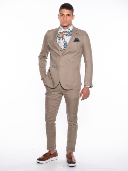 OVER-D Γιλέκο λινό OM566GL Μπεζ OVER-D - 7