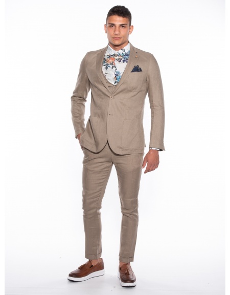 OVER-D Γιλέκο λινό OM566GL Μπεζ OVER-D - 7