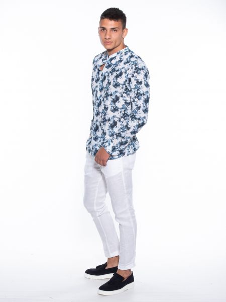 OVER-D Shirt OM835CM Printed - White - Blue OVER-D - 6
