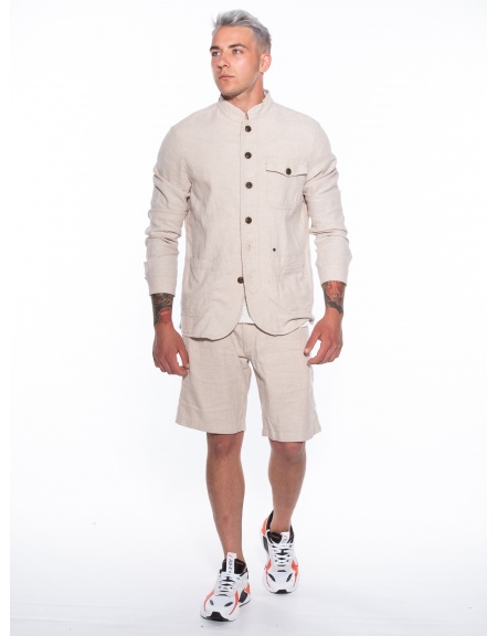 GABBA Shirt - Jacket Goa Linen Layer P5300 Beige GABBA - 5