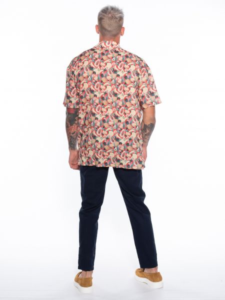 19 ATHENS Short sleeve shirt K21-1011 Beige - Red NINETEEN - 7