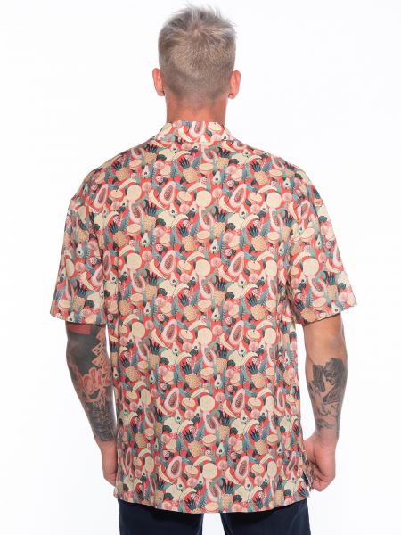 19 ATHENS Short sleeve shirt K21-1011 Beige - Red NINETEEN - 2