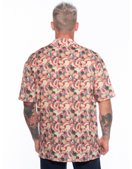 19 ATHENS Short sleeve shirt K21-1011 Beige - Red NINETEEN - 2