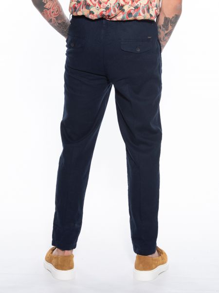 OVER-D Παντελόνι Chino λινό OM623PN Μπλε OVER-D - 2