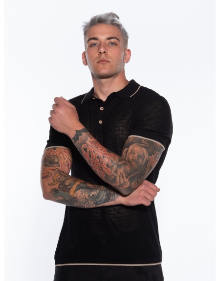 OVER-D Polo νημάτινο OM789MG Μαύρο OVER-D - 1