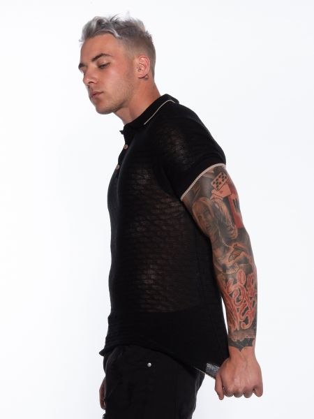 OVER-D Polo νημάτινο OM789MG Μαύρο OVER-D - 5