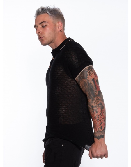 OVER-D Polo νημάτινο OM789MG Μαύρο OVER-D - 5