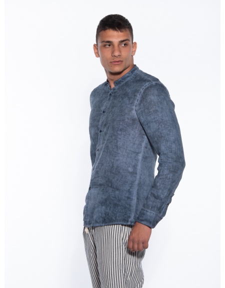 OVER-D Linen shirt OM352CM Blue OVER-D - 4