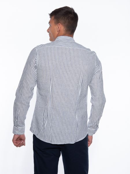 OVER-D Striped shirt OM640CM Light blue - White OVER-D - 2