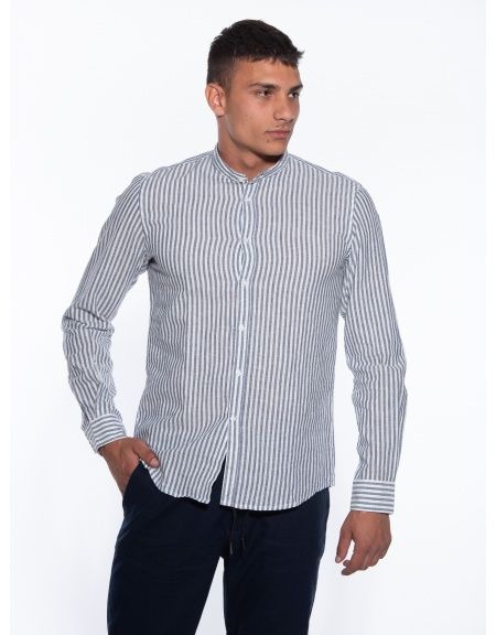 OVER-D Striped shirt OM640CM Light blue - White OVER-D - 1