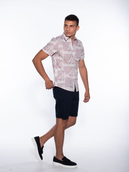 GABBA Short Sleeve Shirt Seoul Siapo Patch P5202 Purple - White GABBA - 8