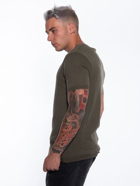 OVER-D T-shirt νημάτινο OM621MG Χακί OVER-D - 4