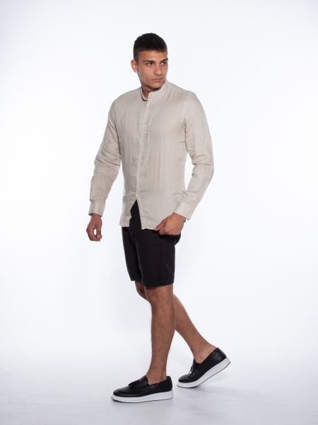 OVER-D Linen shirt OM349CM Beige OVER-D - 9
