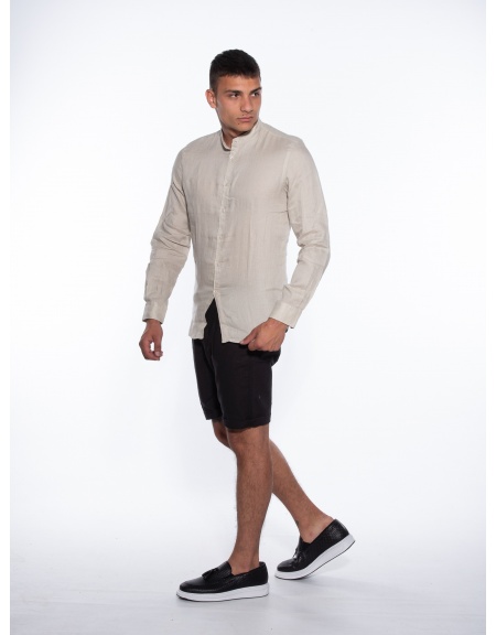OVER-D Linen shirt OM349CM Beige OVER-D - 9