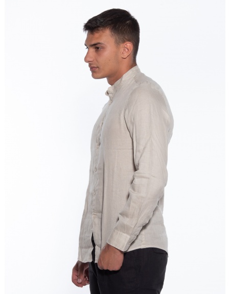 OVER-D Linen shirt OM349CM Beige OVER-D - 4