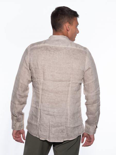 OVER-D Πουκάμισο λινό OM352CM Μπεζ OVER-D - 2