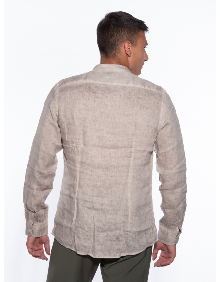 OVER-D Πουκάμισο λινό OM352CM Μπεζ OVER-D - 2