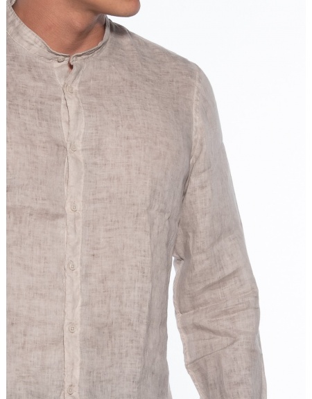 OVER-D Πουκάμισο λινό OM352CM Μπεζ OVER-D - 5