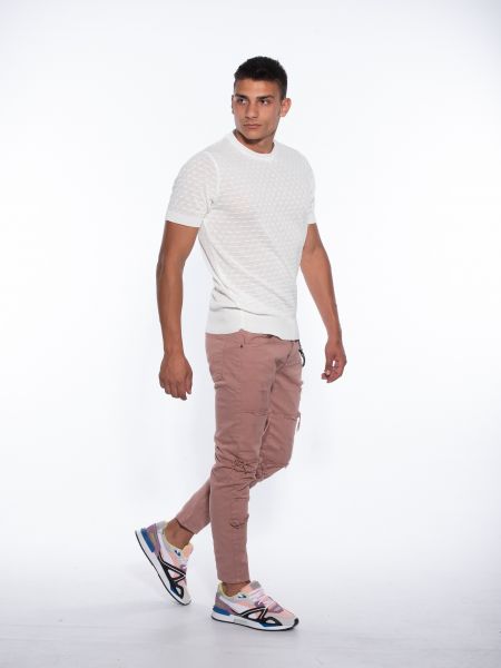 OVER-D T-shirt νημάτινο OM779MG Εκρού OVER-D - 8