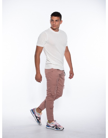 OVER-D T-shirt νημάτινο OM779MG Εκρού OVER-D - 8