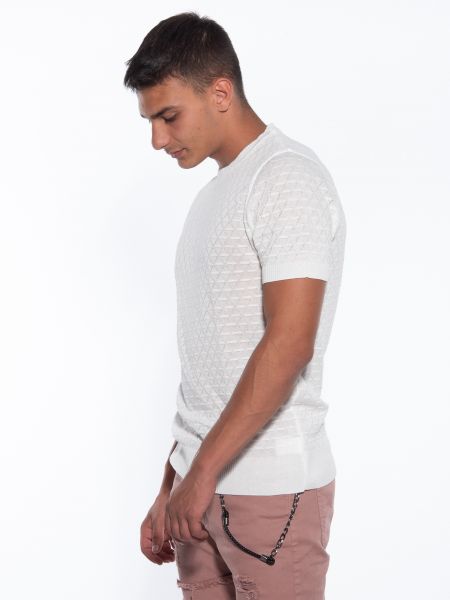 OVER-D T-shirt νημάτινο OM779MG Εκρού OVER-D - 4