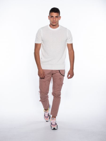 OVER-D T-shirt νημάτινο OM779MG Εκρού OVER-D - 6