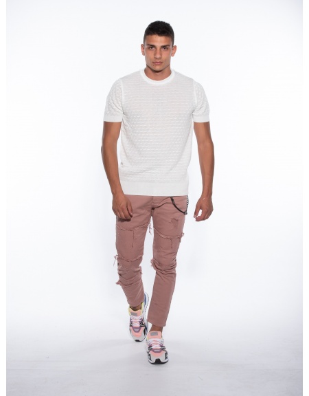 OVER-D T-shirt νημάτινο OM779MG Εκρού OVER-D - 6