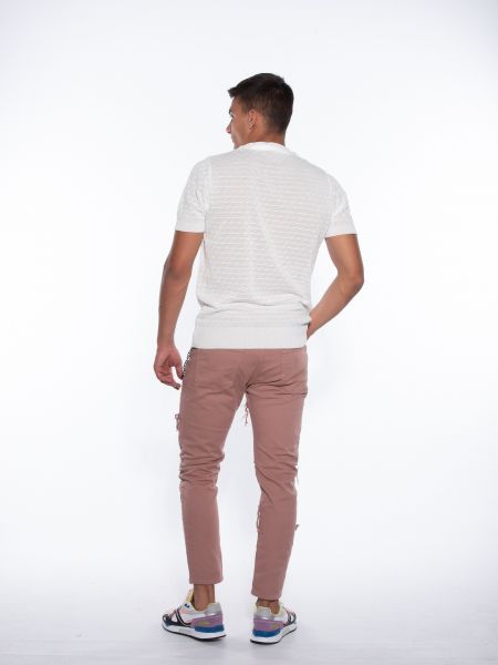 OVER-D T-shirt νημάτινο OM779MG Εκρού OVER-D - 7