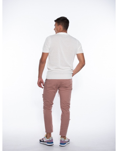 OVER-D T-shirt νημάτινο OM779MG Εκρού OVER-D - 7