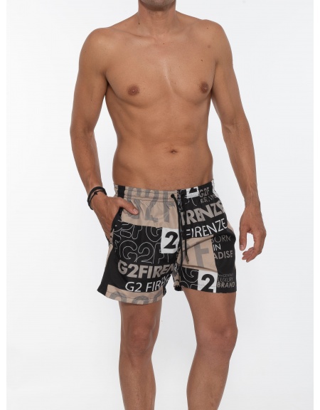 G2FIRENZE Swimwear BROTHERHOOD Black - Beige G2FIRENZE - 2