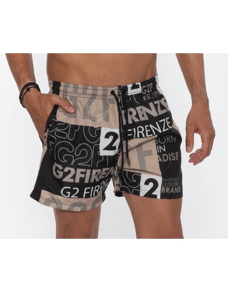 G2FIRENZE Swimwear BROTHERHOOD Black - Beige G2FIRENZE - 6