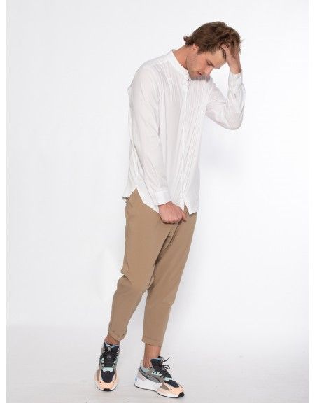 19 ATHENS Πουκάμισο mao X21-1001 Λευκό NINETEEN - 11