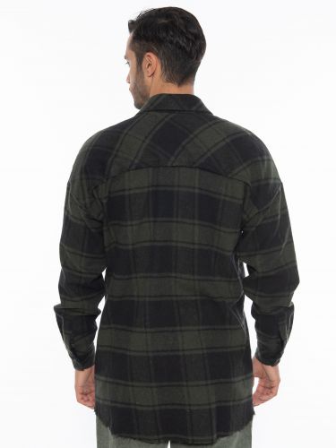 19 ATHENS Shirt - Plaid cardigan X21-1029 Black - Khaki