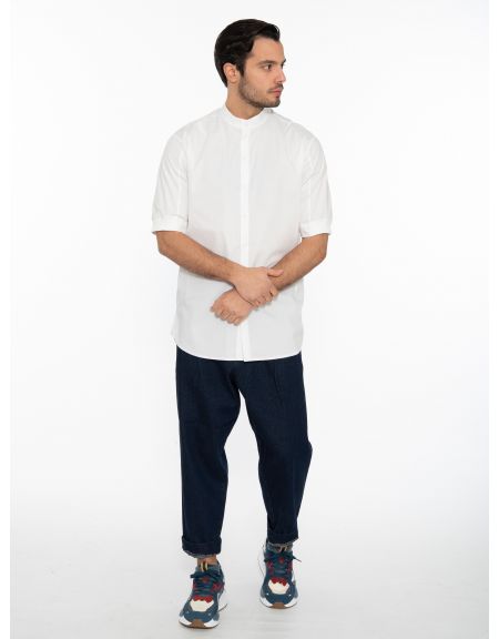 19 ATHENS Short Sleeve Shirt mao K22-1002 White NINETEEN - 10