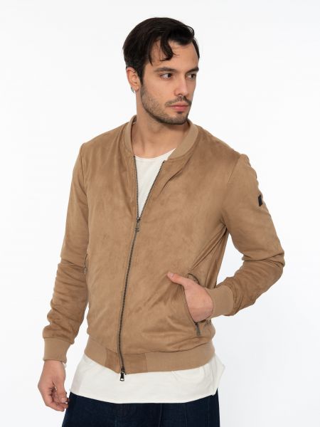 OVER-D Ανοιξιάτικο Μπουφάν OM545GR BOMBER Καφέ - Ταμπά OVER-D - 3