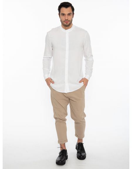 19 ATHENS Πουκάμισο mao K22-1004 Λευκό NINETEEN - 6