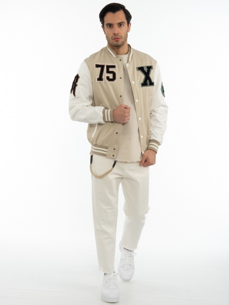 XAGON MAN Spring jacket 2PBOMBE Beige - White XAGON MAN - 5