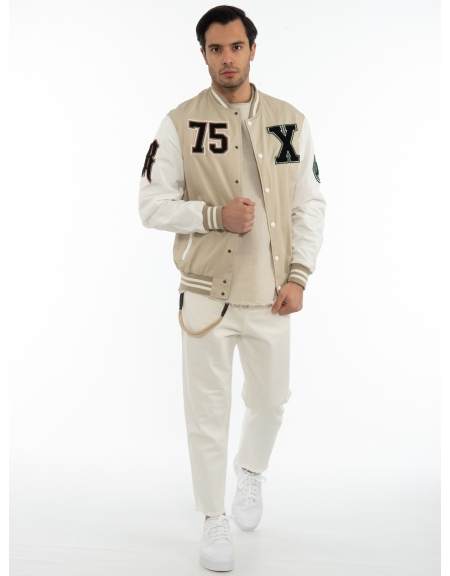 XAGON MAN Spring jacket 2PBOMBE Beige - White XAGON MAN - 5