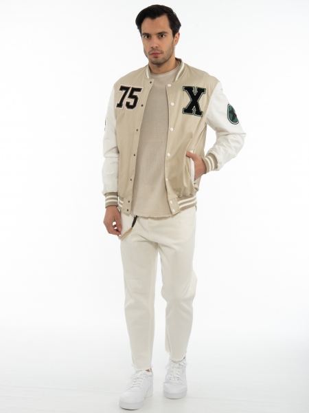 XAGON MAN Spring jacket 2PBOMBE Beige - White XAGON MAN - 7