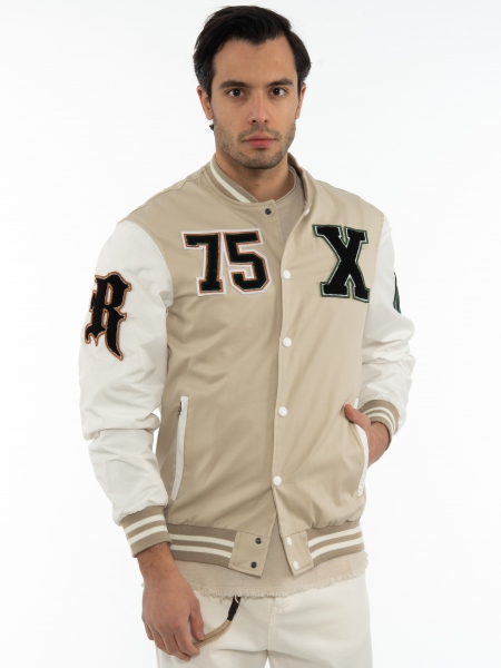 XAGON MAN Spring jacket 2PBOMBE Beige - White XAGON MAN - 1