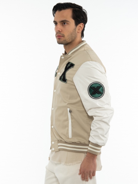 XAGON MAN Spring jacket 2PBOMBE Beige - White XAGON MAN - 4