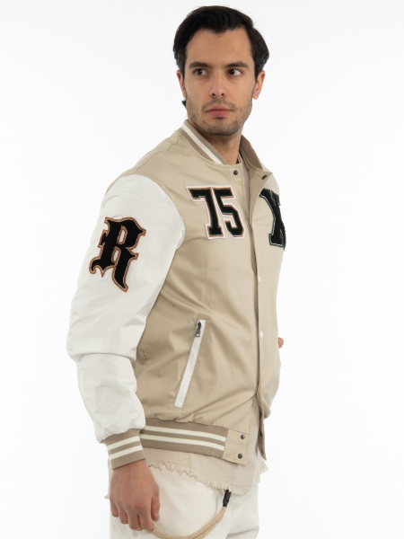 XAGON MAN Spring jacket 2PBOMBE Beige - White XAGON MAN - 3