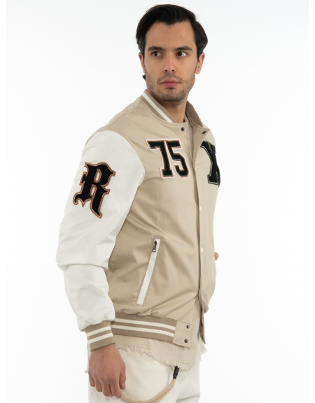 XAGON MAN Spring jacket 2PBOMBE Beige - White XAGON MAN - 3