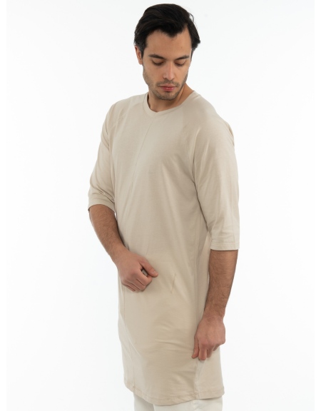 LA HAINE T-shirt long 3M BASE Beige LA HAINE - 4